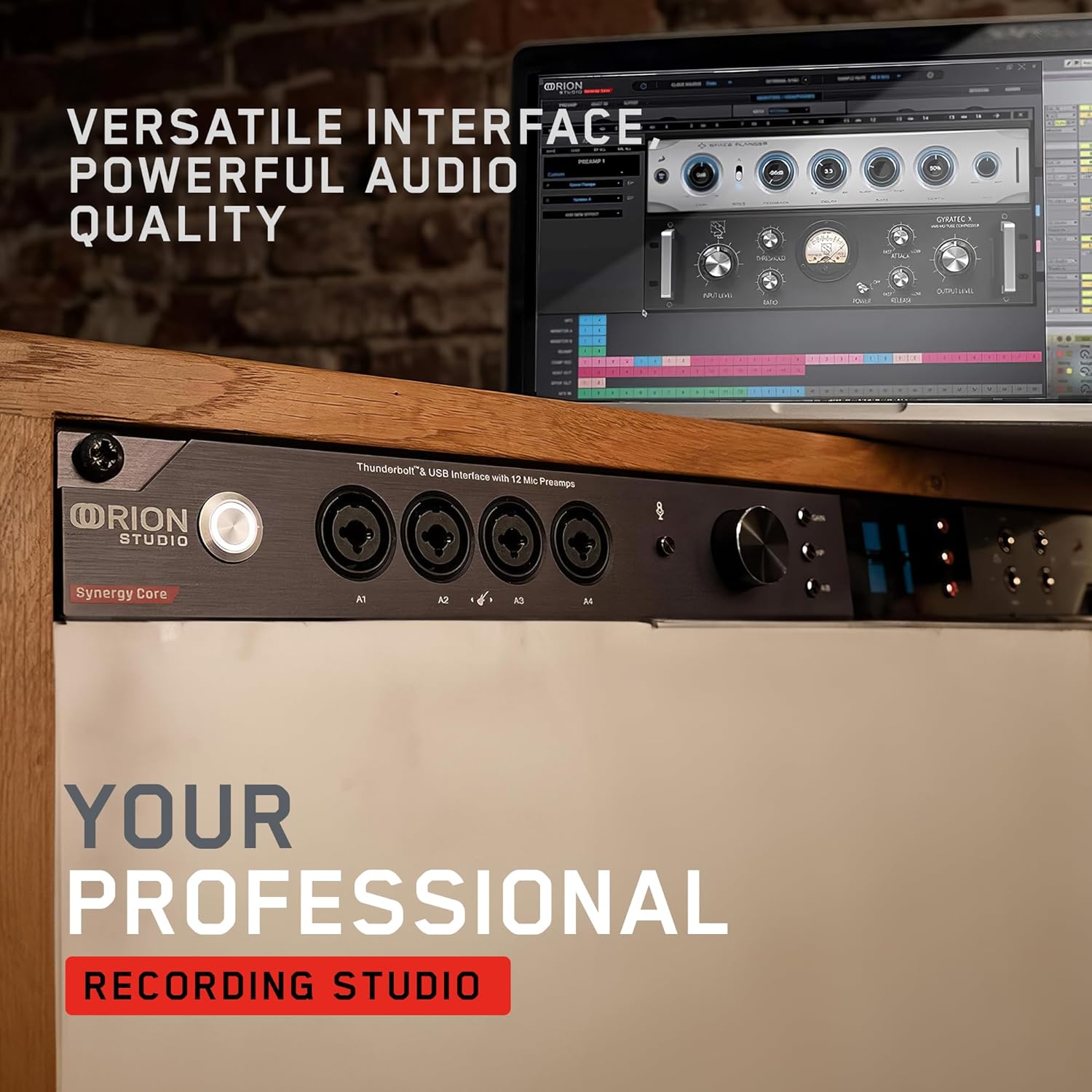 Antelope Audio Orion Studio Synergy Core Professional Digital Audio Interface w/ 12 Preamps & 50 Real-Time Plugins — Thunderbolt 3 Music Recording Studio Interface w/DSP Processing for Mac/Windows