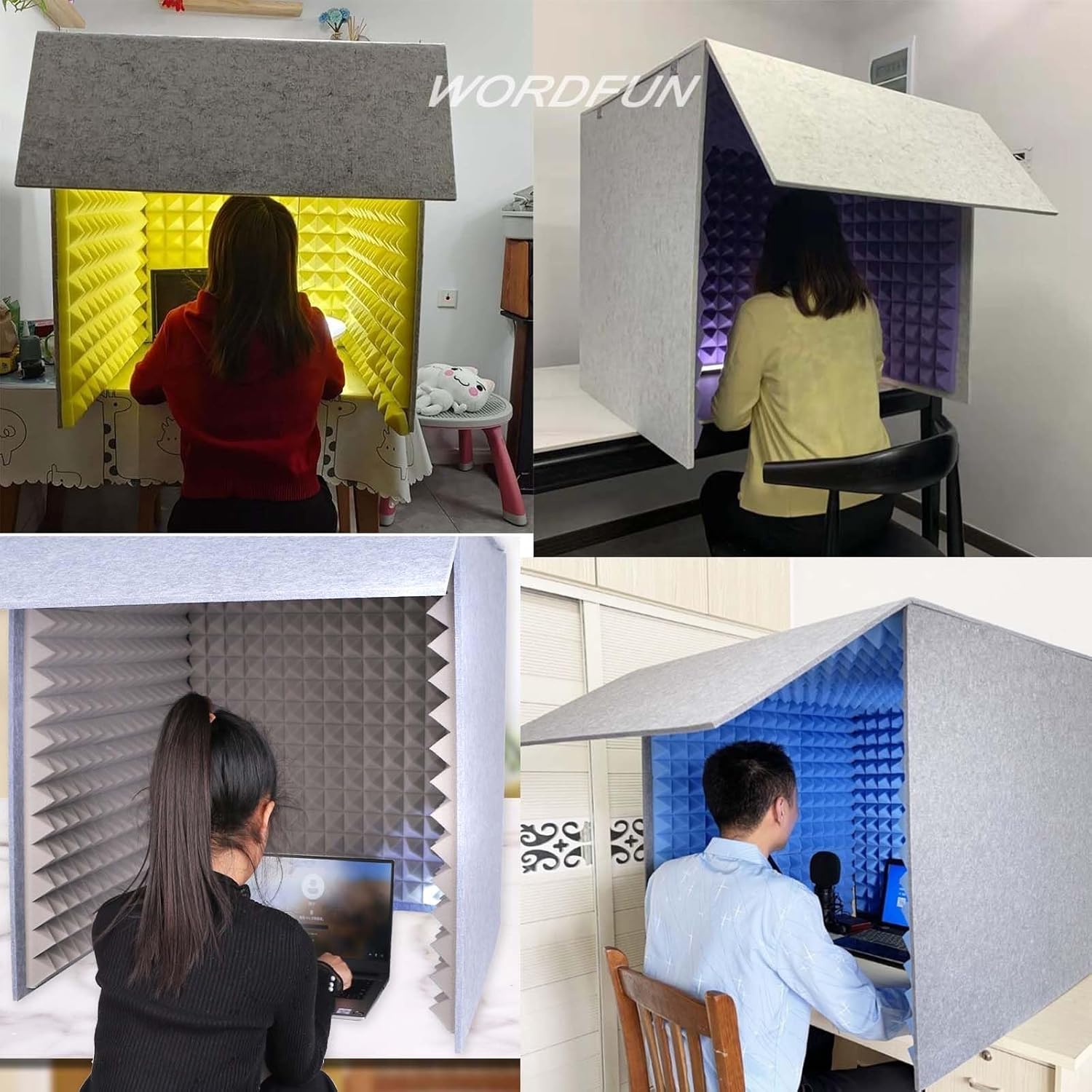 Home Studio Soundproof Room, Portable Recording Studio, Recording Studio Equipment, Sound Absorbing Enclosure (Yellow)