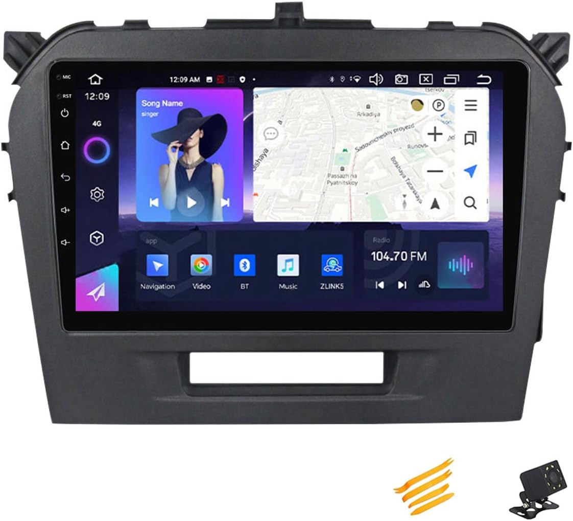 Android 13 Car Stereo QLED Display Compatible with Suzuki Vitara 2014~2018 Touch Screen 9 Inch Car Radio with Car Play Bluetooth Navigation Android Car Radio FM RDS SWC,8 Core NF3 2G+32G