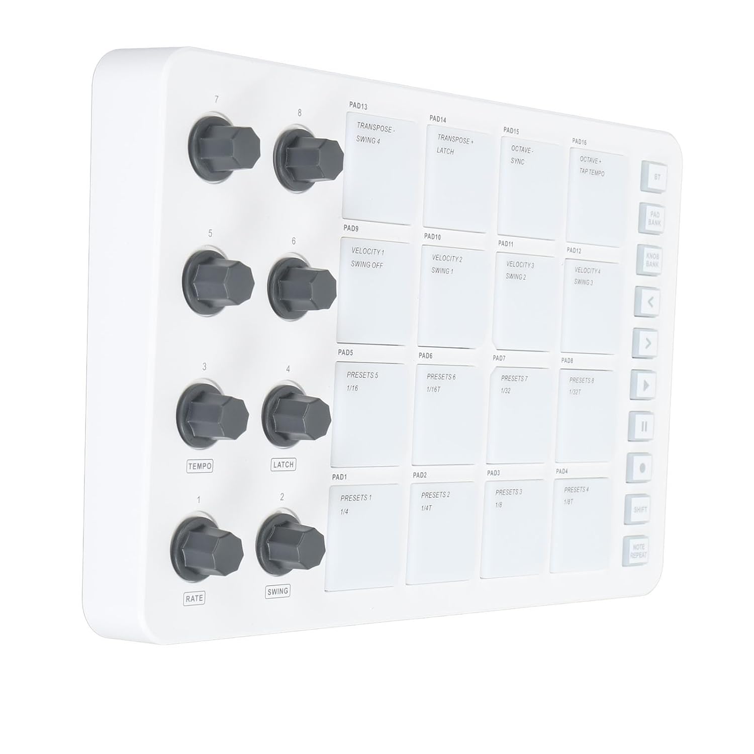 Portable MIDI Beat Pad with 16 RGB Drums, Wireless Controller with Rotating Knobs, for Music Production and Beat Making