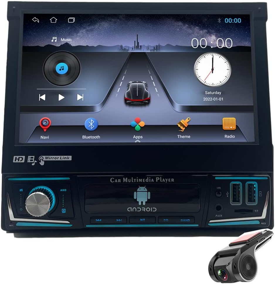 1 Din Bluetooth Car Stereo GPS Navigation 7