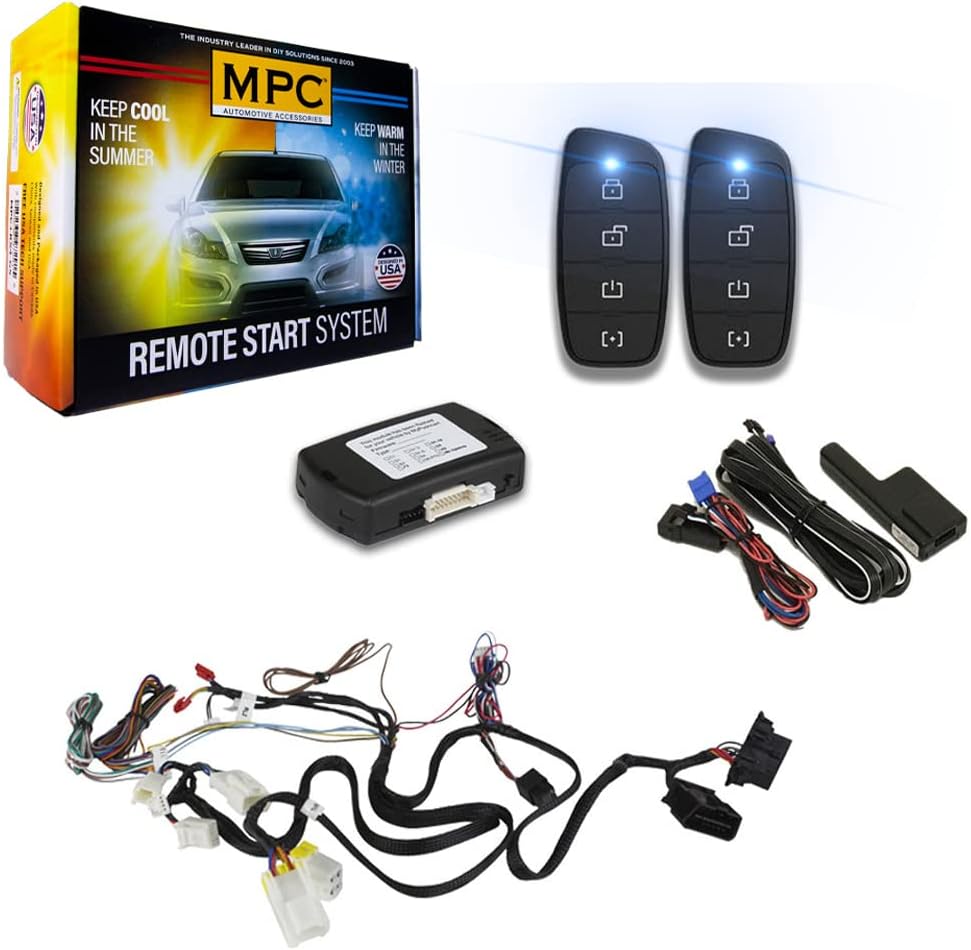 MPC Complete (2) 4-Button Extended Range 2-Way Remote Start Kit Compatible with Infiniti QX56 2011-2013 Push-to-Start - T-Harness - Firmware Preloaded - FlashLink Updater