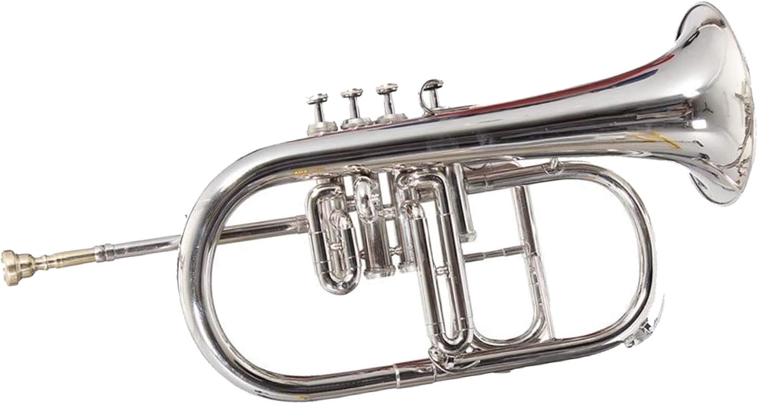 SHREYAS CHROME NICKLE FINISH FLUGLE HORN 4 VALVE FLUGELHORN