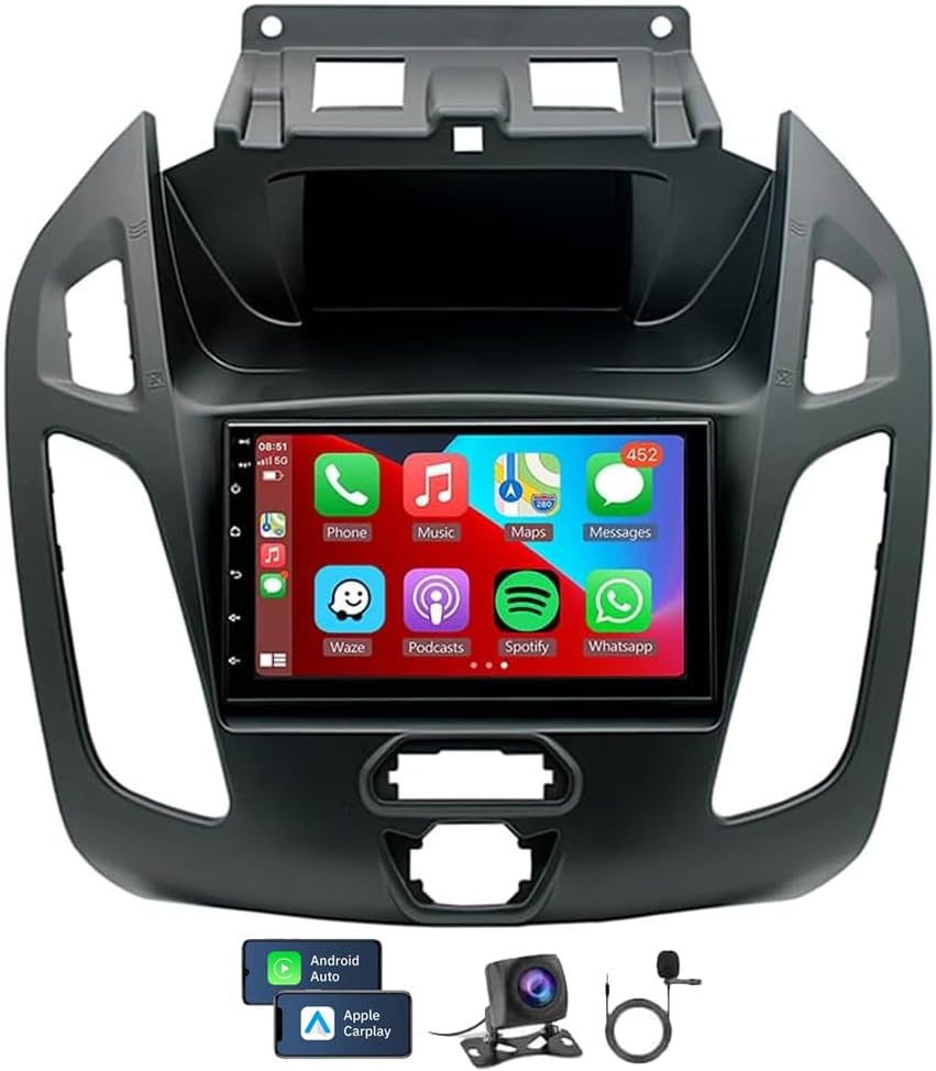 7'' Android 13.0 Car Radio Stereo for Ford Transit Connect 2014 2015 2016 2017 2018,for Ford Transit 2014-2018 W/Carplay & Android Auto Touchscreen Radio Double Din WiFi Bluetooth Camera (7 inch)
