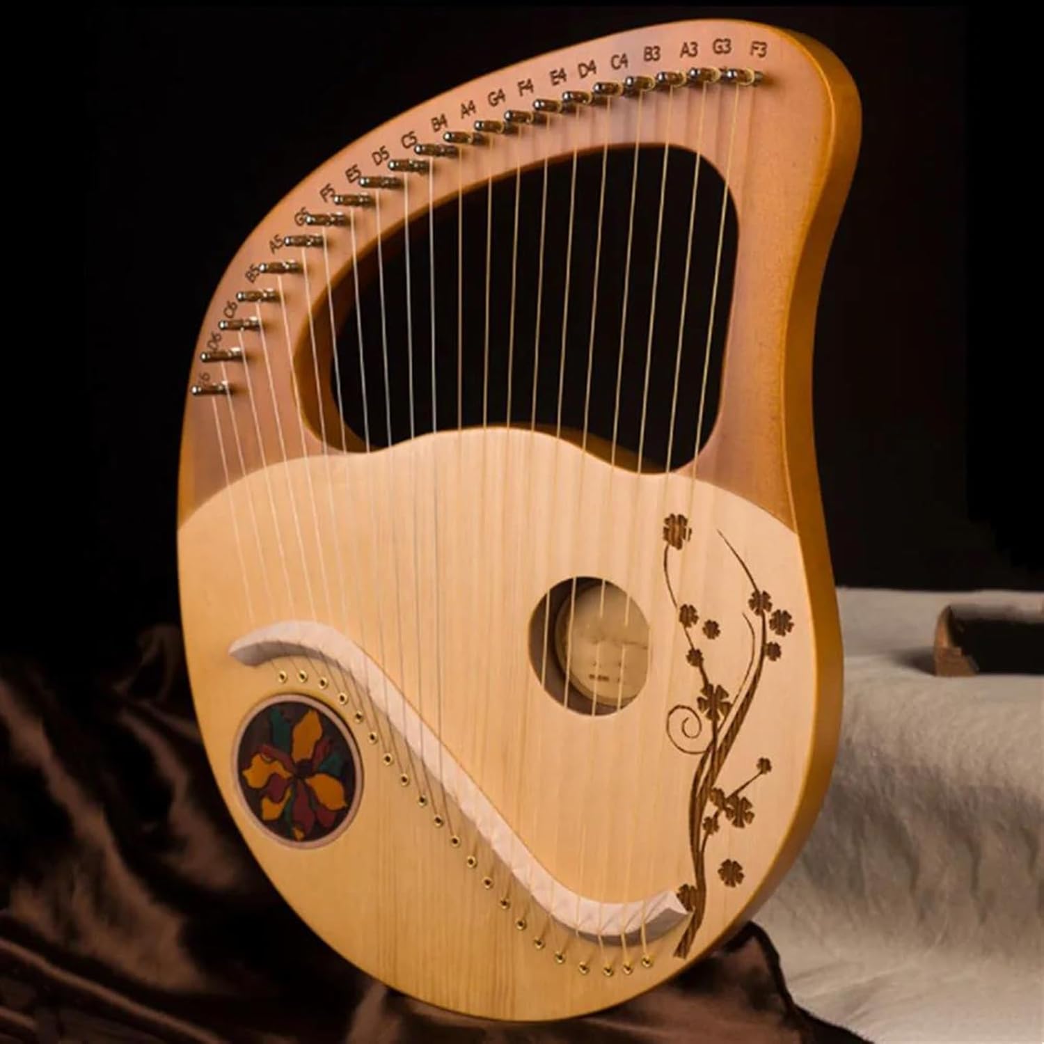 Lyre Harp Set 21 Strings Lyre Harp Mahogany Music Instrument Tuning Wrench With Spare Strings Music Instrument