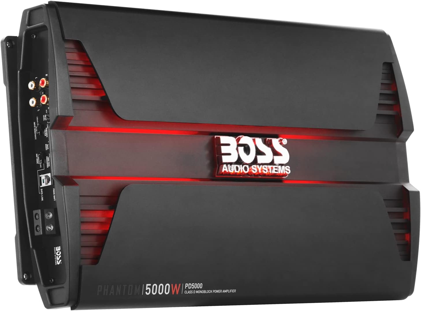 BOSS Audio Systems PD5000 Phantom 5000-Watt, 1, 2, 4 Ohm Stable Class D Monoblock Car Amplifier with Remote Subwoofer Control