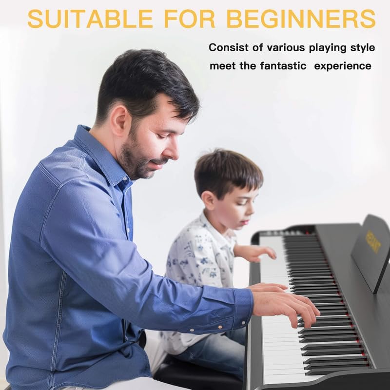 88 Key Digital Piano Keyboard, Semi-Weighted Electric Piano Keyboard with Multifunctional Keyboard/110 Demo Songs/900 Tones/700 Rhythms/64 Polyphony/Sustain Pedal for Adult/Beginner