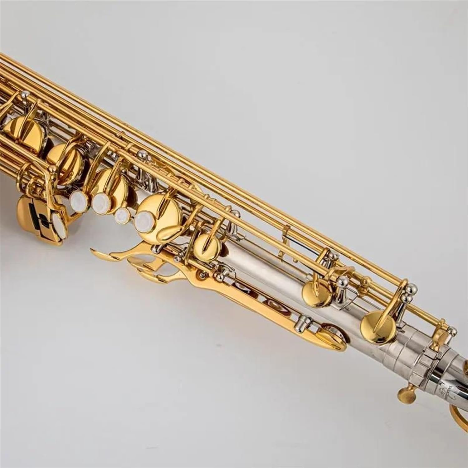 Woodwind Instruments Tenor Saxophone Bb Tone Nickel Plated Tube Gold Key Sax With Case Mouthpiece Gloves
