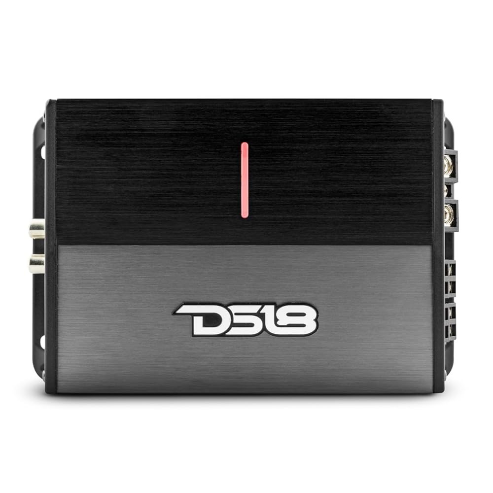 DS18 ION1600.4D 4-Channel Amplifier Full Range 4 x 240W Rms @ 4-ohm Class D, Compact Design, Digital 4 Channel Car Audio Miniature Size Multichannel Amplifier, Small Design