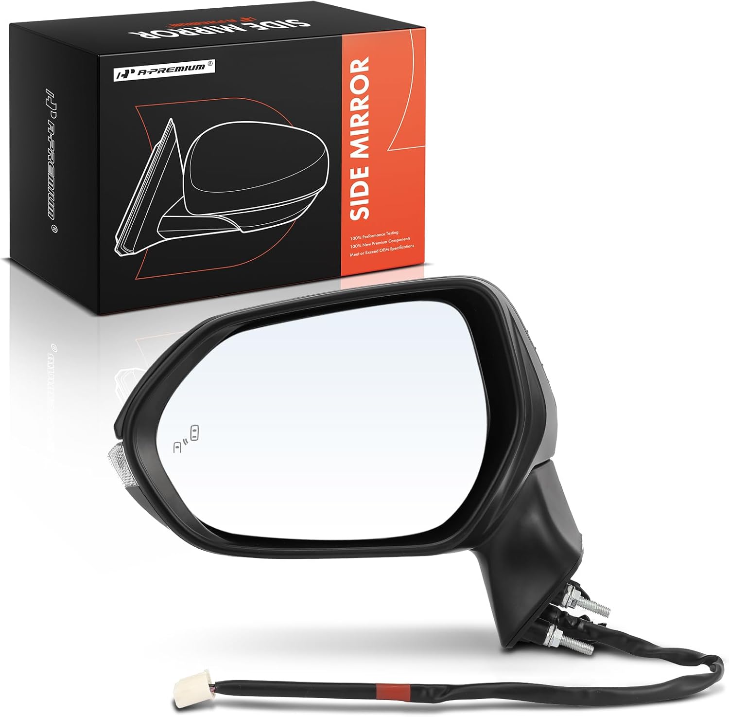 A-Premium Driver Side Power Door Mirror - Compatible with Toyota Corolla 2019 2020 2021 2022 - Heated Manual Folding Black Outside Rear View Mirror with Turn Signal and Blind Spot Detection