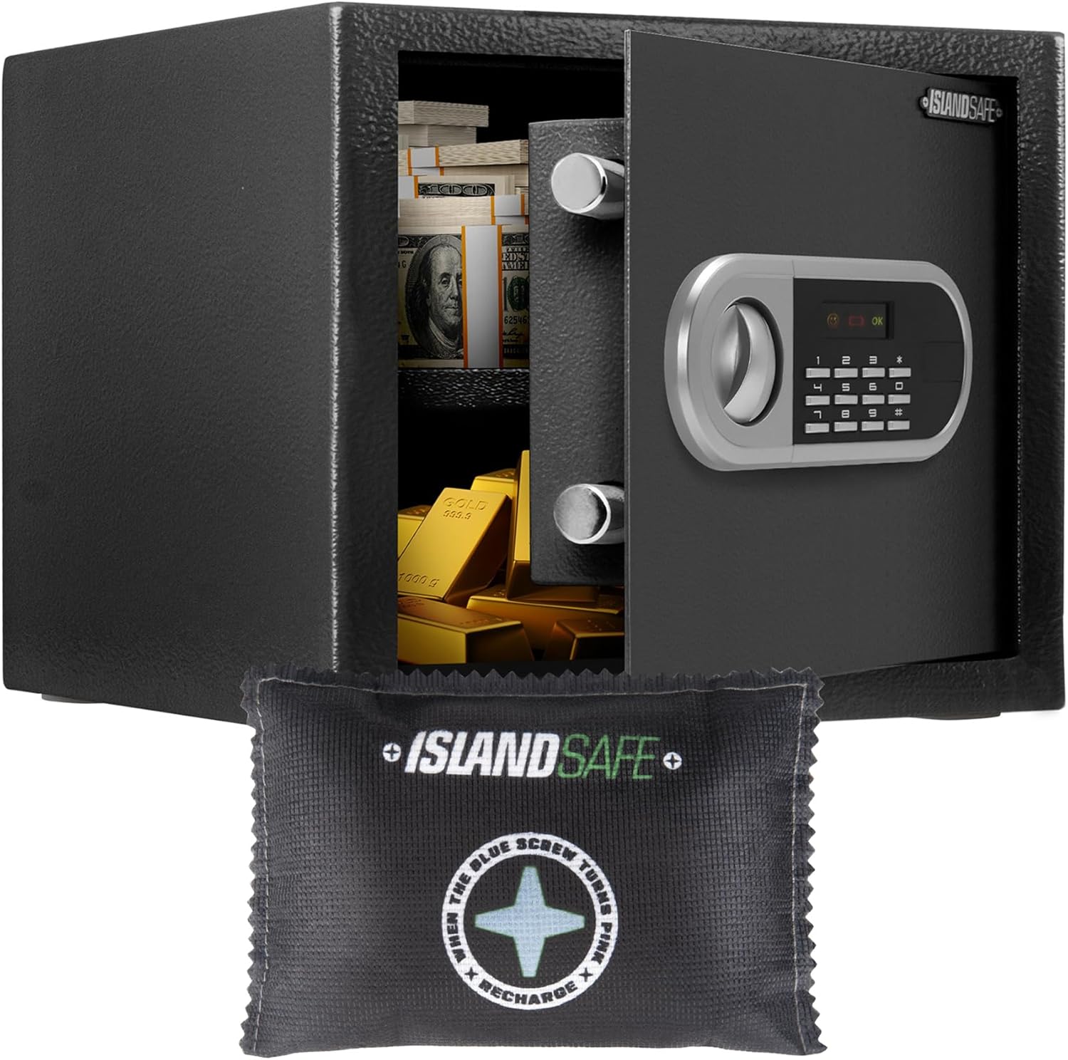 Waterproof Fireproof Home Safe Box Digital Small Personal Safes caja fuerte Security Money Closet Electronic Lock Box with Keypad for Pistol Cash Jewelry, Document, Hotel, Dorm, Office