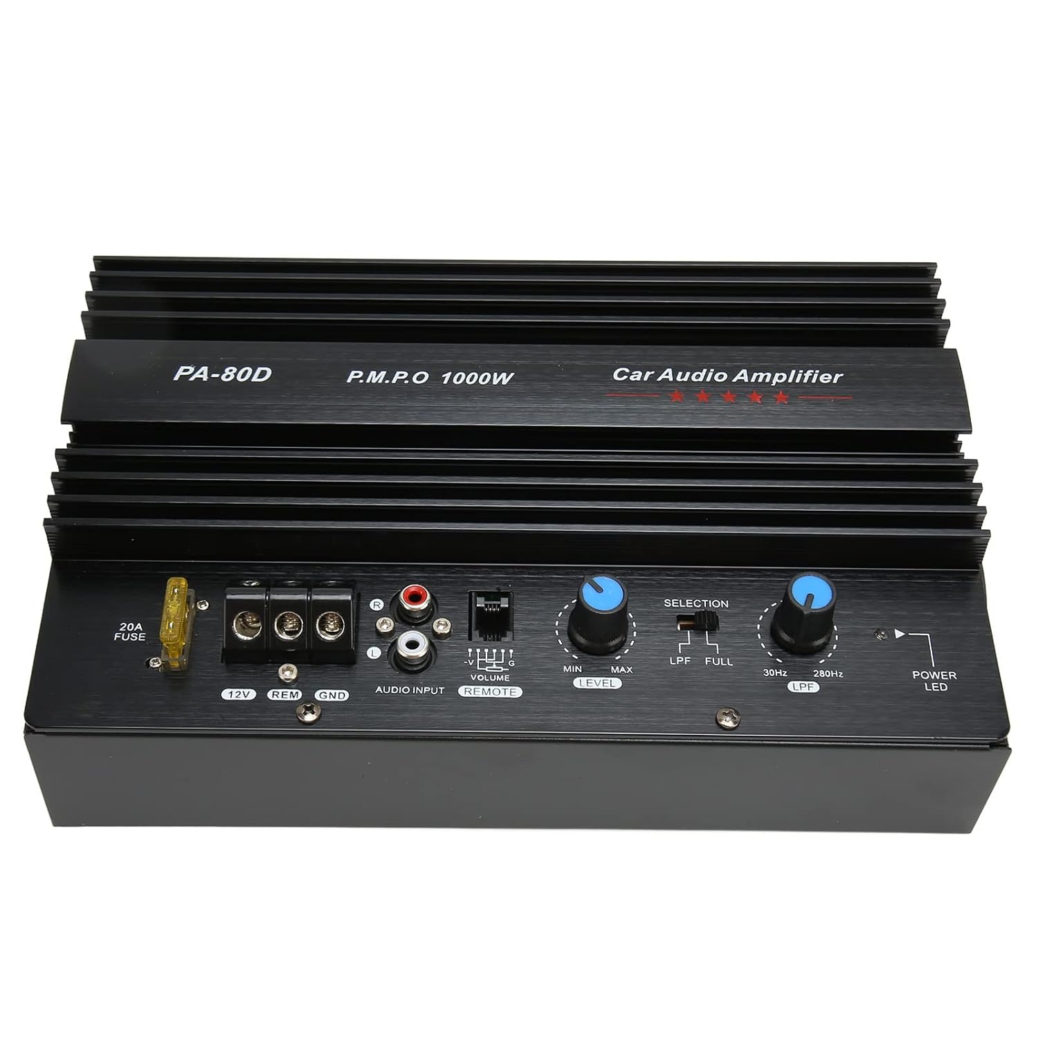 Car Subwoofer, PA 80D 12V 1000W Power Amplifier Board Professional Car Audio Subwoofer High Power Subwoofer Plate Amplifier, for Car Truck Entertainment