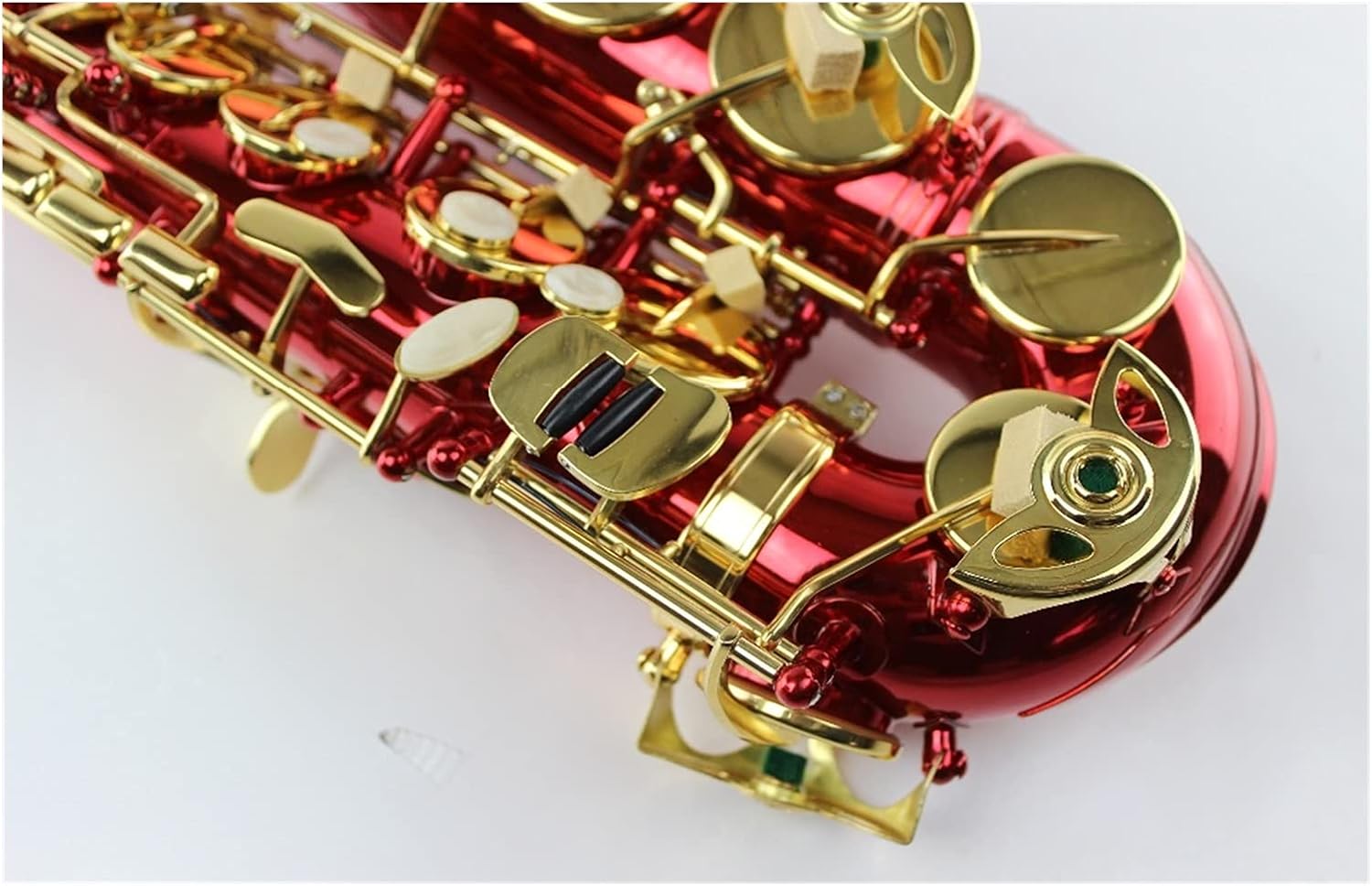 Sax Beginners Kit EB Tune Alto Saxophone Bright Red Gold Lacquer E Flat Alto Sax Musical Instrument with Nylon Box Wind Instrument