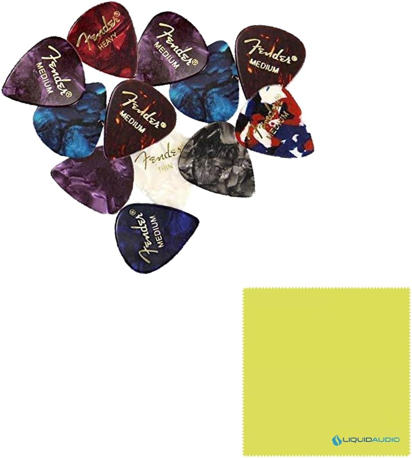 Fender Affinity Series™ Stratocaster®, Maple Fingerboard, Olympic White, 0378002505 Bundle w/12-Pack Guitar Picks and Liquid Audio Polishing Cloth