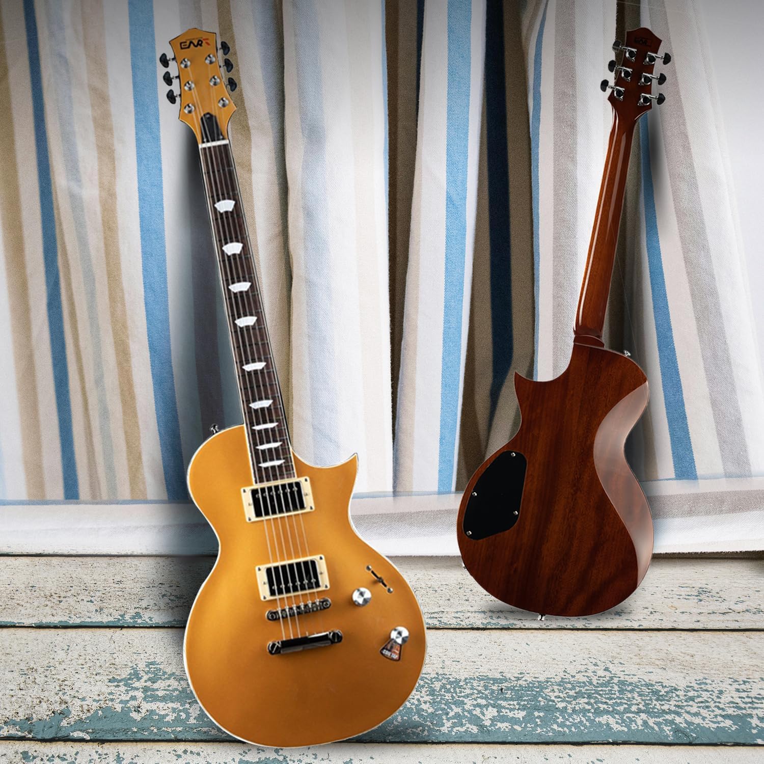 EART EGLP-620 6 String Solid Full-Size Electric Guitar,Full-Size 39 Inch Roasted Mahogany Stainless Steel Frets India Rosewood Fingerboard