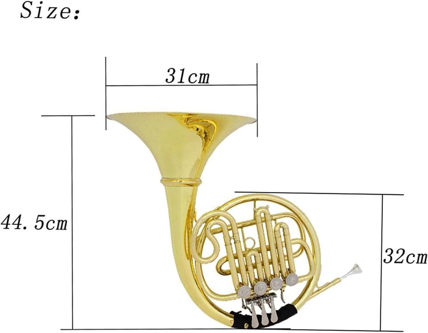 4 key gold plated French horn F key Bb double row brass instrument