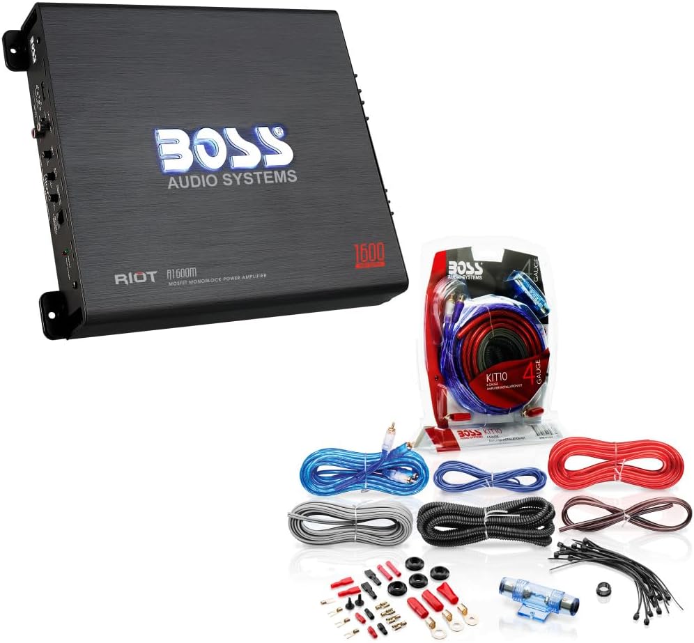BOSS Audio Systems Monoblock Amplifier + Wiring Kit
