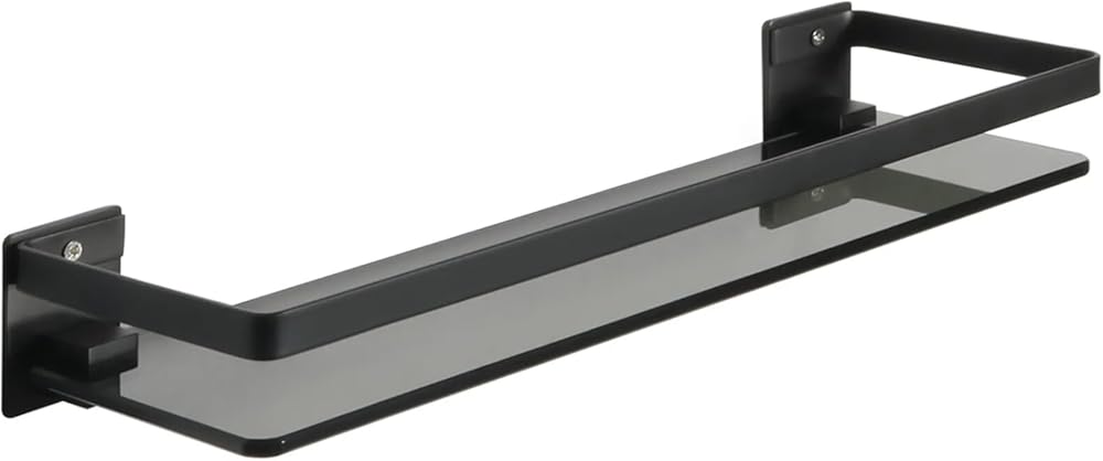 Shower Caddy Bathroom Shelves, Shower Storage Rack Glass Bath Shelf, Wall Mount Shampoo Rack Organizer, Bathroom Accessories Bathroom Organizer (Color : 38cm)