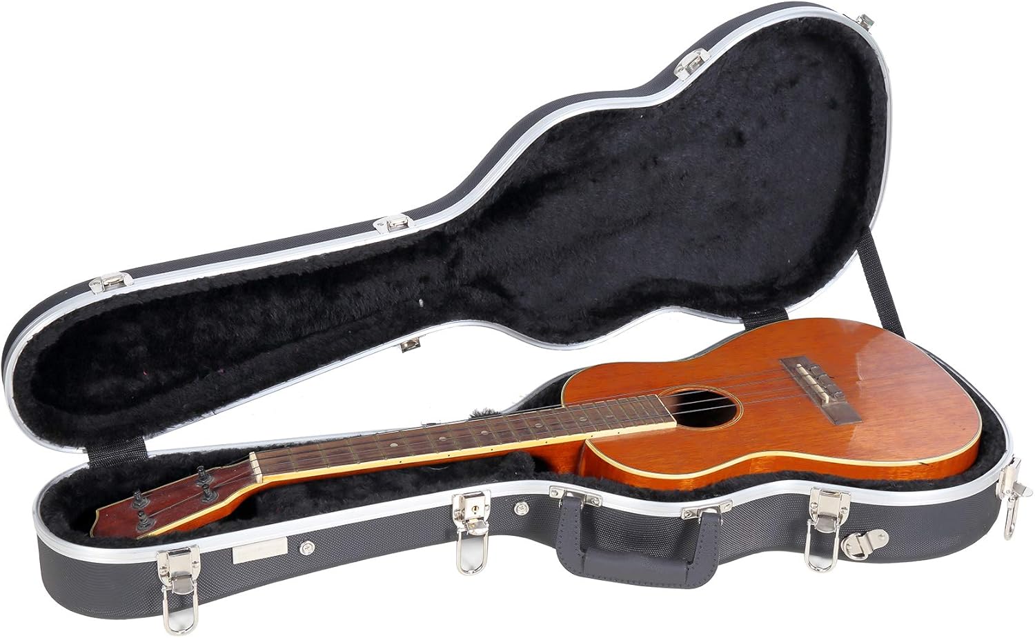 Crossrock CRA860BU Baritone Ukulele, ABS Molded Hard Backpack Case, Black (CRA860BUBK)