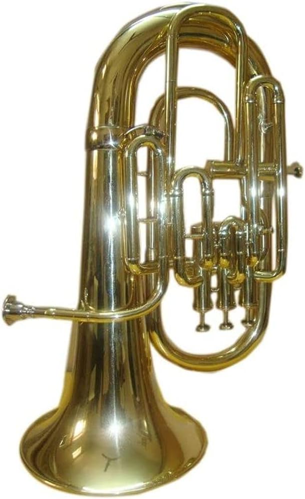 Bb/F 4 Valve Flat Brass Finishing Euphonium With Free Hard Case+M/P