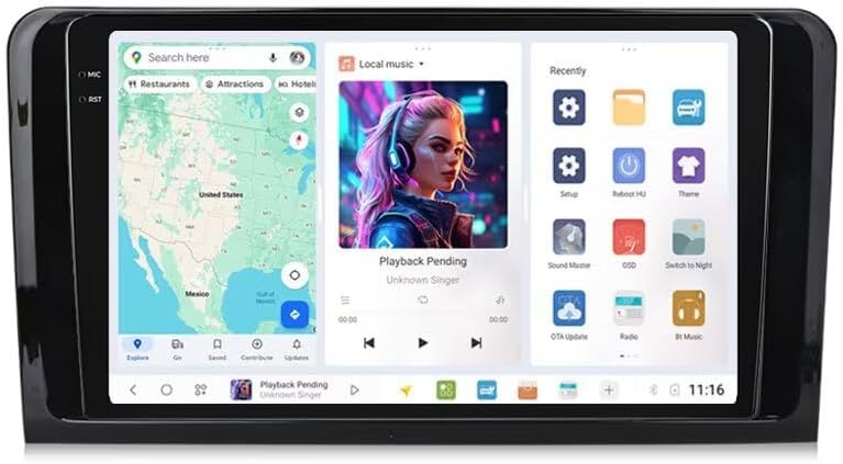 DUDUAUTO DUDU7 Car Stereo for Benz ML Class W164 ML500 GL Class X164 GL350 2005-2011, Biorunn Android 13 Radio 9.5 Inch 2K QLED Dual Band GPS Car-Play Android Auto Navi Head Unit 12GB RAM 256GB ROM