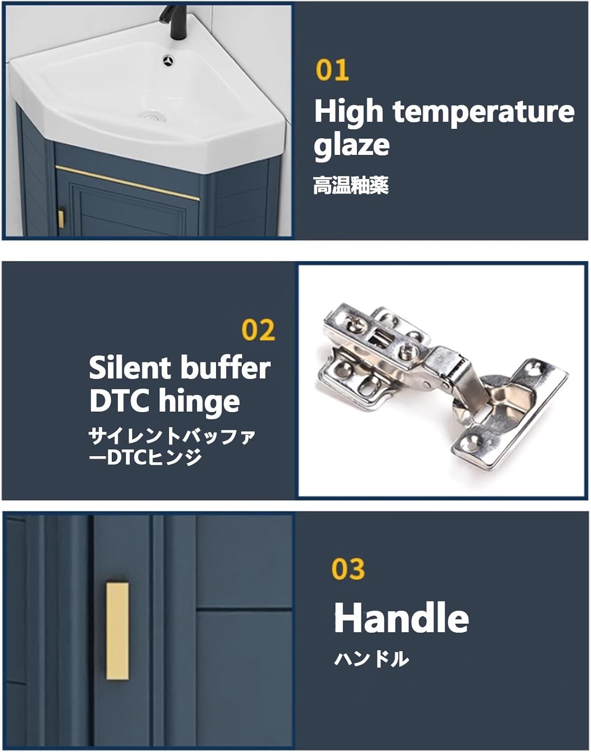 Corner Bathroom Sink,Floating Bathroom Vanity with Sink,Corner Bathroom Vanity Sink Combo,Wall Mount Sink,Compact Bathroom Sink,Bathroom Cabinet with Faucet and Drain,for Small Spaces