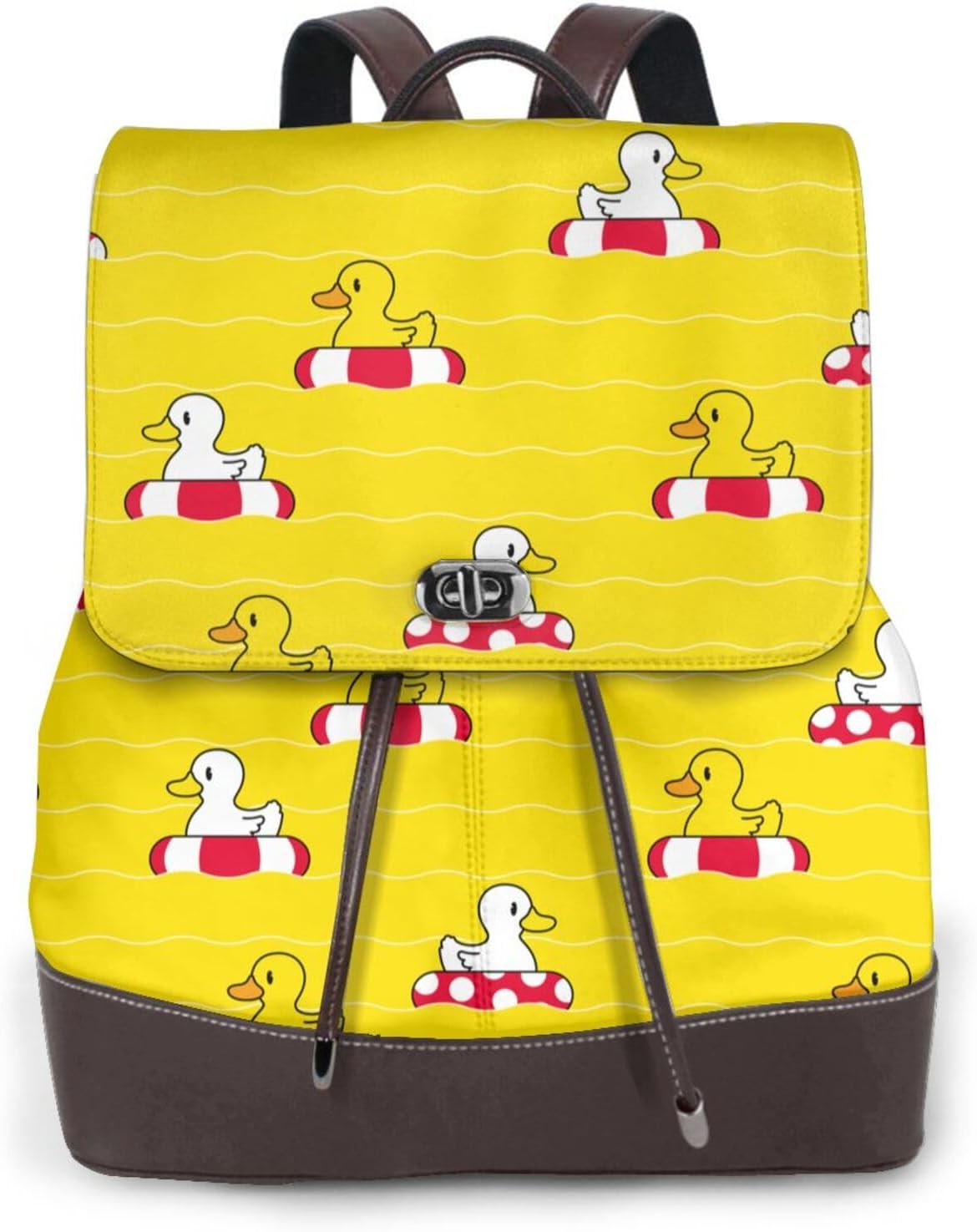 Duck Swimming Ring for Womens Backpack Purse Microfiber PU Anti-theft Large Fashion Designer Travel Bag Ladies Shoulder Bags