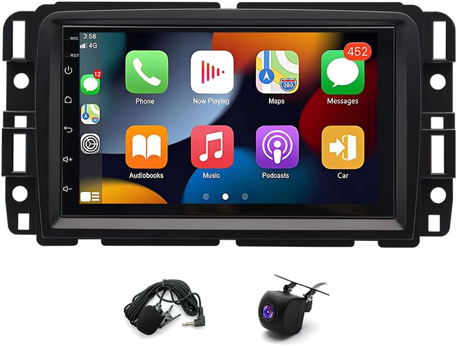 2+32G Double Din Car Stereo for GMC Acadia 2013 2014 2015 2016 2017,7 Inch Car Radio with HD Touch Screen Bluetooth Car Stereo,Bluetooth Hands-Free Calling,Mirror Link,Backup Camera,SWC