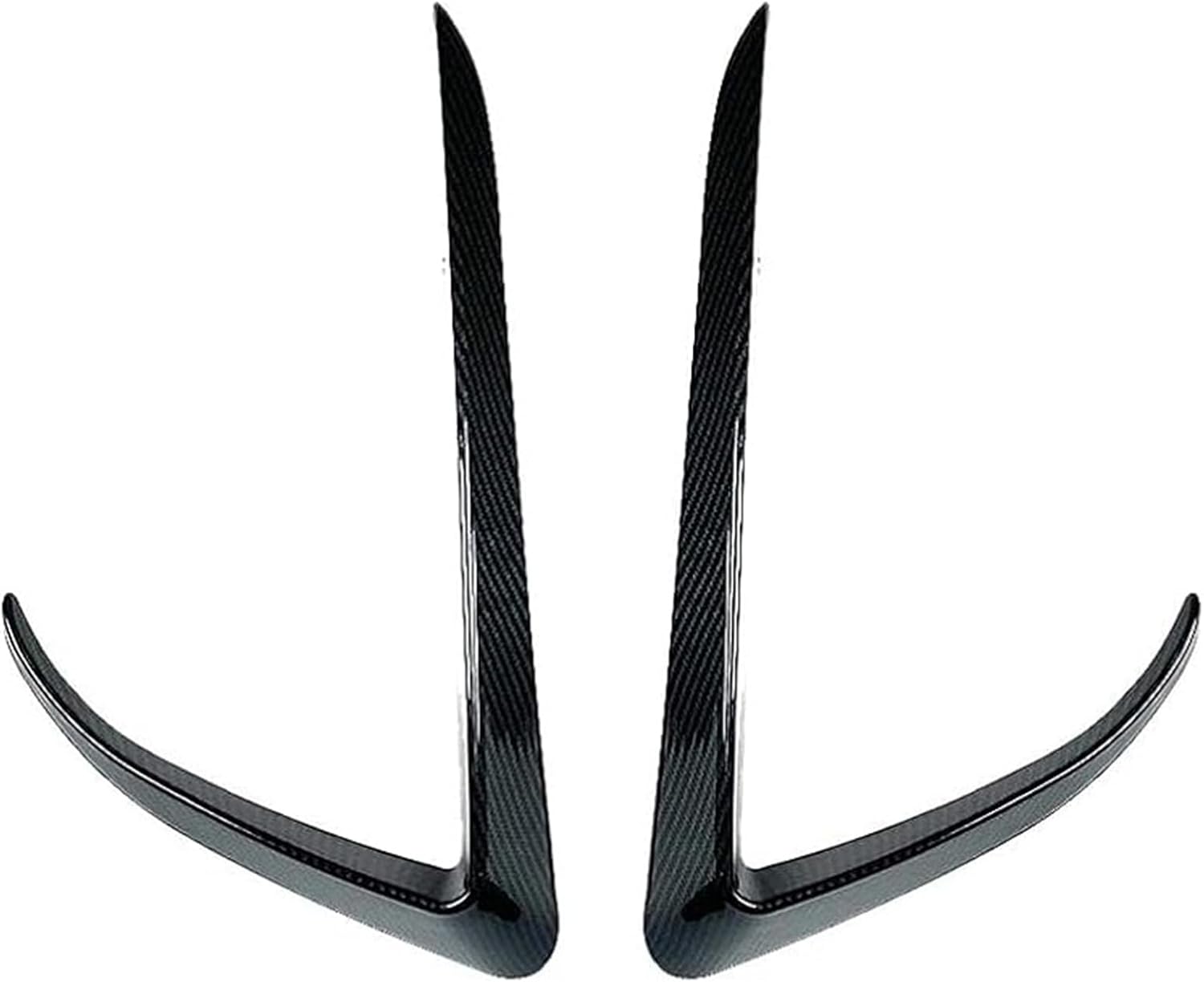 Compatible for Tesla Model X 2015-2020, Rear Bumper Spoiler Air Vent Cover Lower Air Vent Trim Frame Fin Side Splitter Sticker Car Accessories,Gloss Black, Normal(Carbon Fiber Look)