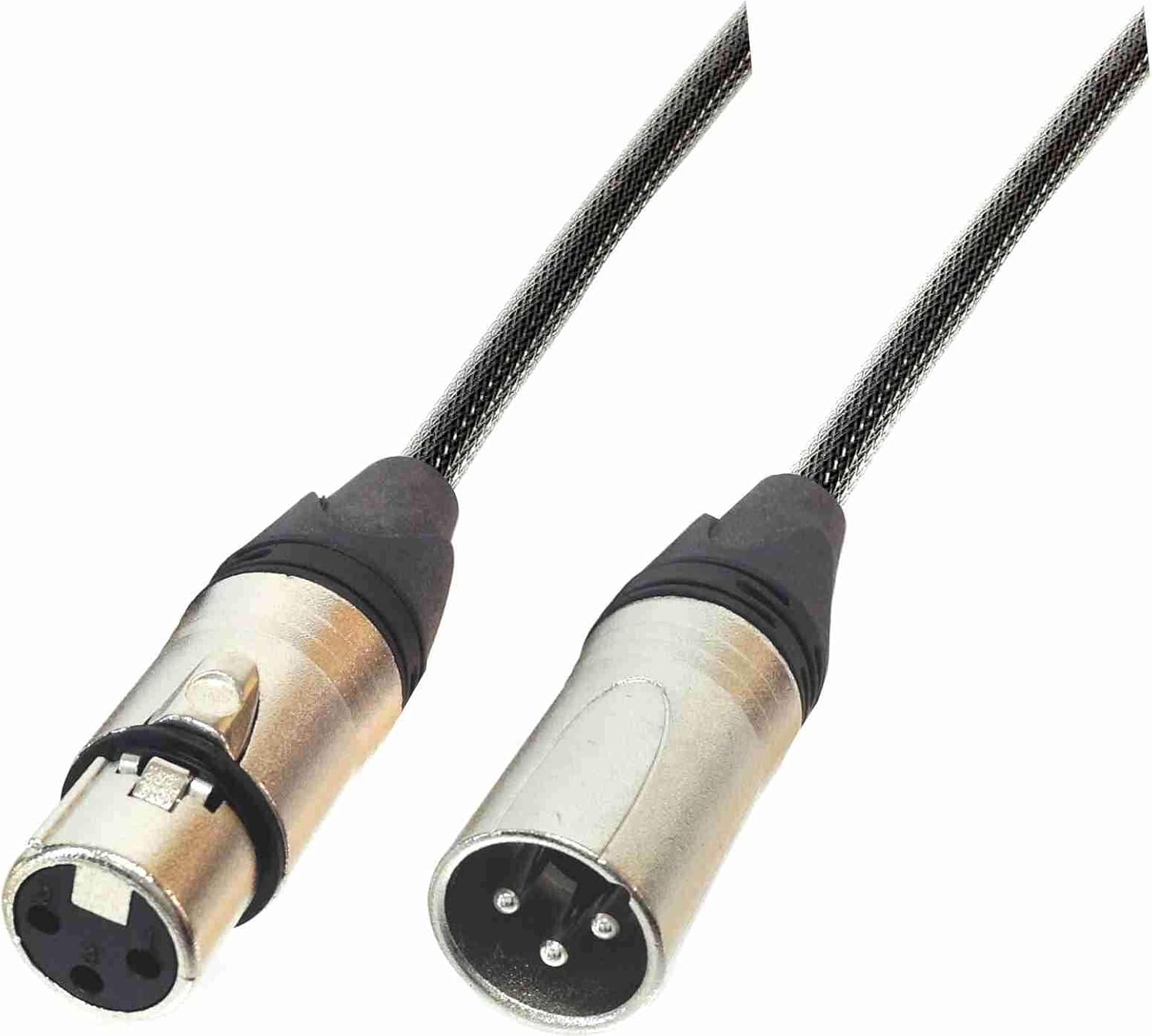 AMERICAN RECORDER Quad XLR Microphone Cable with Tough Nylon Sleeve Black 40 feet