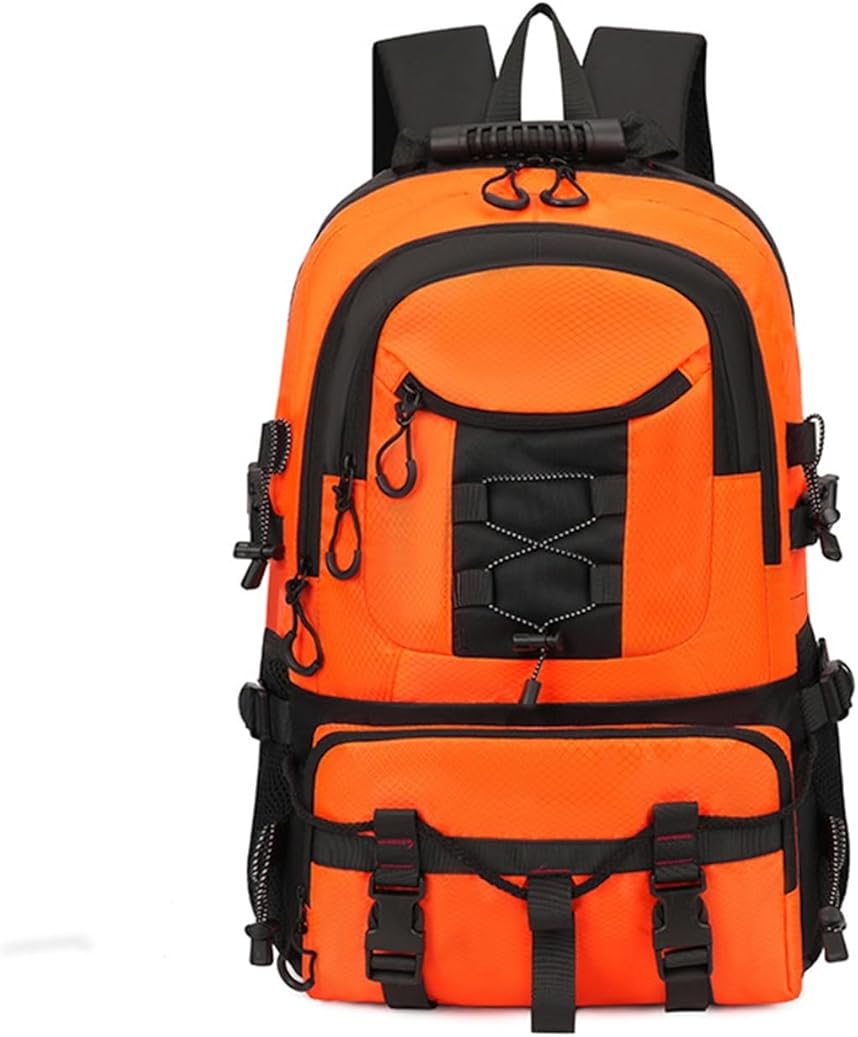 Men's Backpack Travel Large Capacity Business Lightweight Outdoor Bag Hiking(Orange)