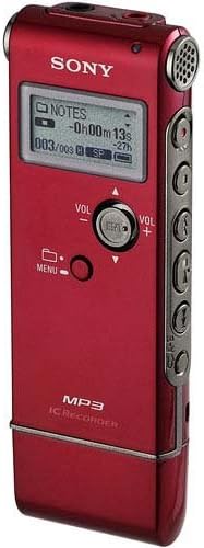 Sony ICDUX70RED Digital Voice Recorder MP3 Stereo Recording and Playback