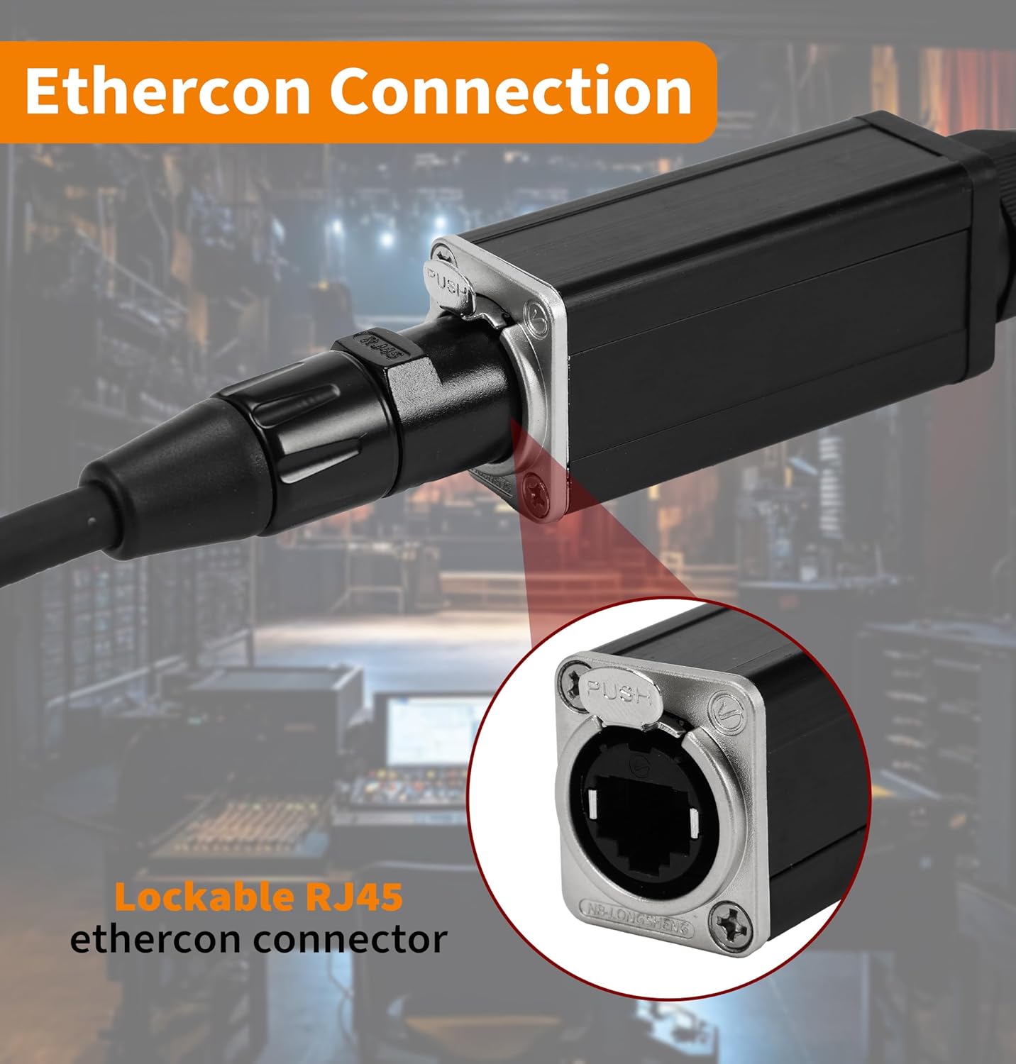 Jamesin XLR Snake Cable to Ethercon Cable, 4 Channel 3-pin Multi Network Snake Receiver，with Cat5/cat6 Network Snake Receiver, for Stage and Recording Studio,3 Feet (2 Male+2 Female