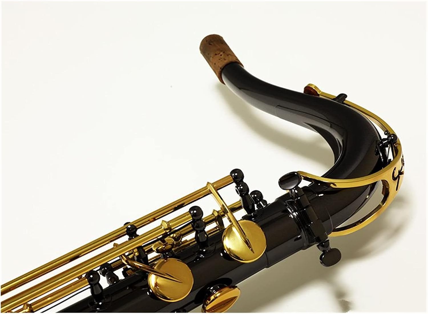 Sax Beginners Kit Tenor Saxophone B Flat Brass Nickel Plated Musical Instruments Sax with Case Mouthpiece Wind Instrument (Color : SX90R Black Gold)