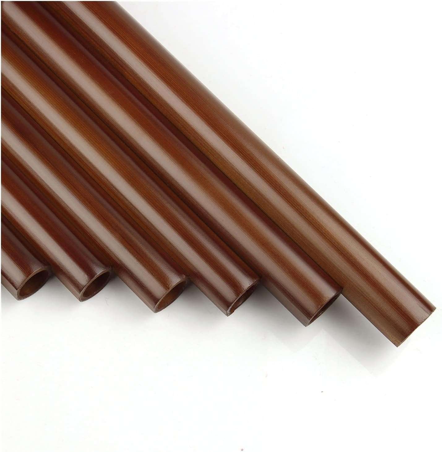 PanPipes Woodwind Instrument 18 Pipes Pan Flute F Key Brown Colour Flute Woodwind Instrument Handmade