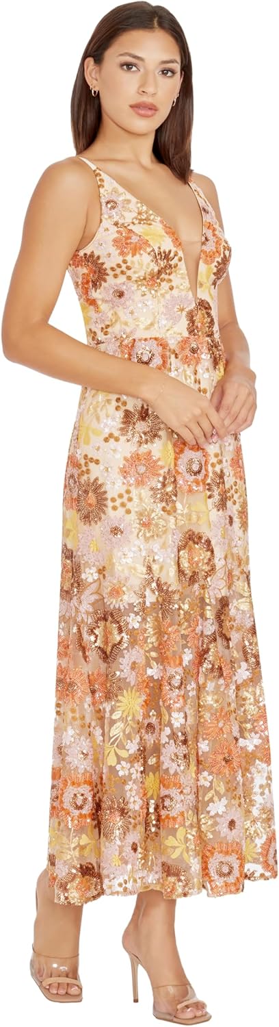 Dress The Population Womens Sierra Fit and Flare Midi Dress