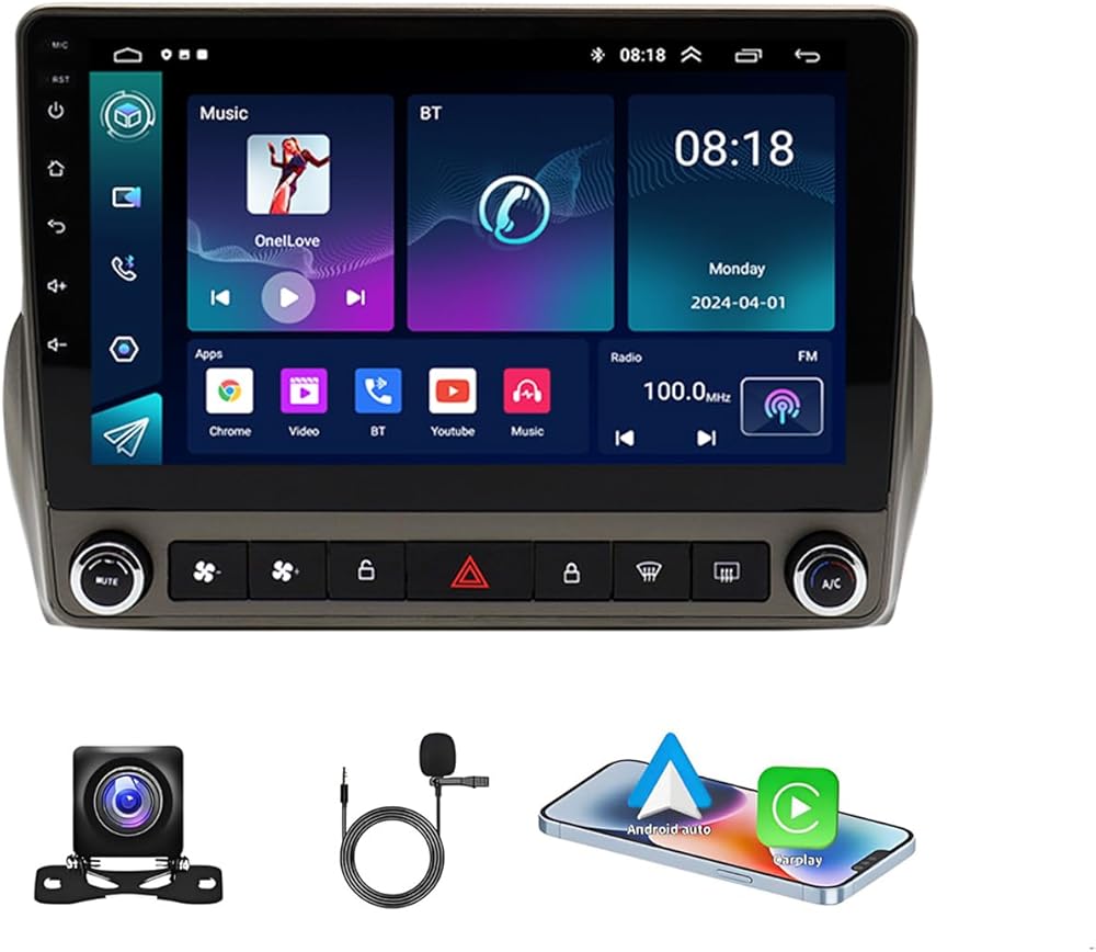 PHEZEN Android Car Stereo Radio Receivers for Chevro-let Camaro 2008-2015 with Wireless Carplay Android Auto, 9Inch Touch Screen Car Audio WiFi GPS Bluetooth Support Mirror Link Backup Camera 2+32GB