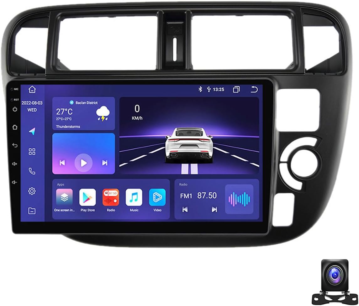 9 Inch Android 13 Car Radio Compatible with Honda Civic 1995~1999 Bluetooth Car Stereo Compatible with Carplay Android Auto, Navigation, Steering Wheel Controls, Backup Camera,M800S 8G+256G