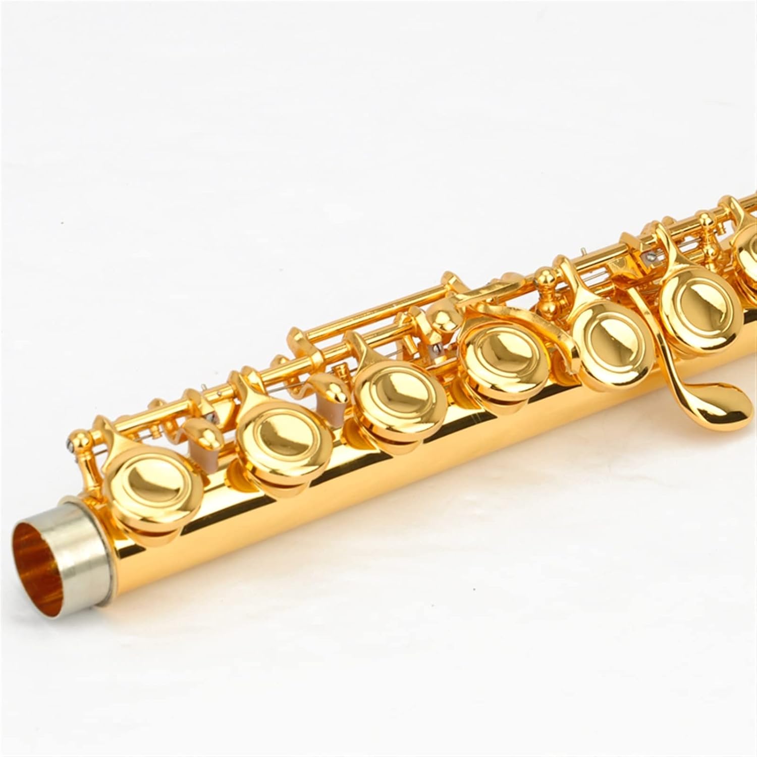 TSTS Flutes Musical Instrument Cupronickel Body 17-Key Hole Professional Flute Surface Gold-Plated Woodwind Instrument