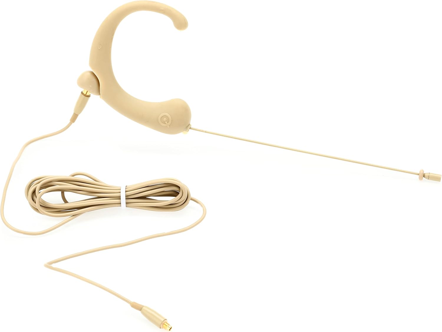 Da-Cappo Que Audio DA12 BE Omnidirectional Headworn Headset Microphone for Speaking or Singing Professionals - Includes Windscreens, Tie Clip and Case - Beige