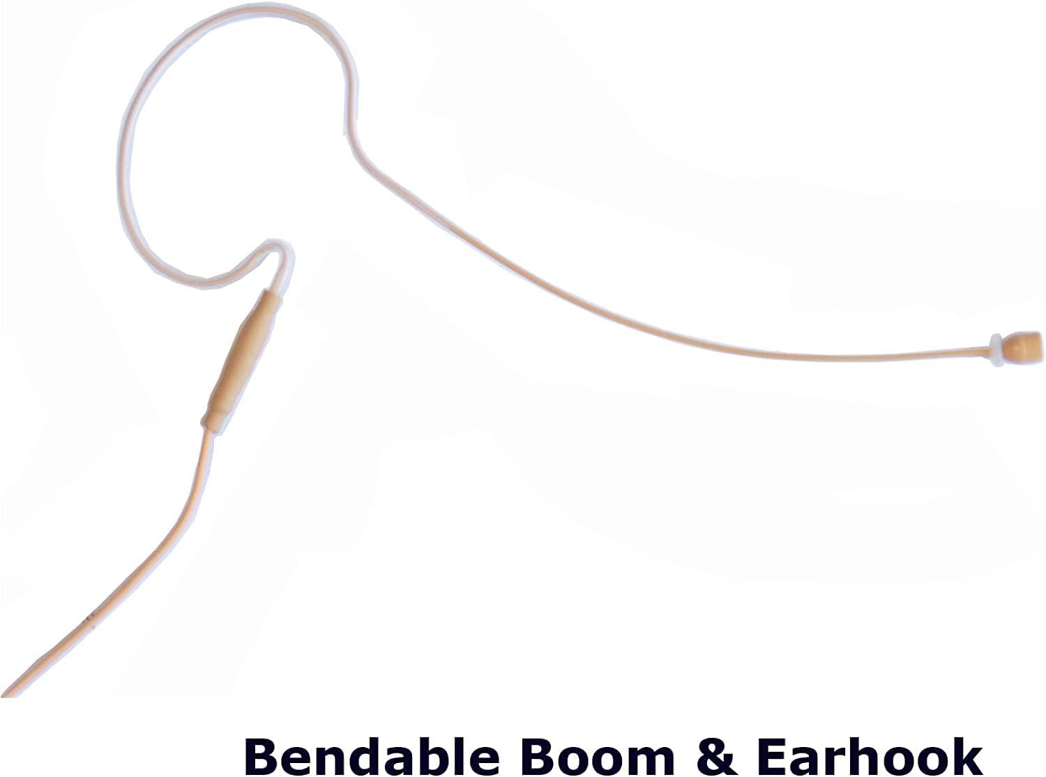 Mini Headset Microphone Replacement Earhook Headset Mic for Shure Wireless System (Cocoa)