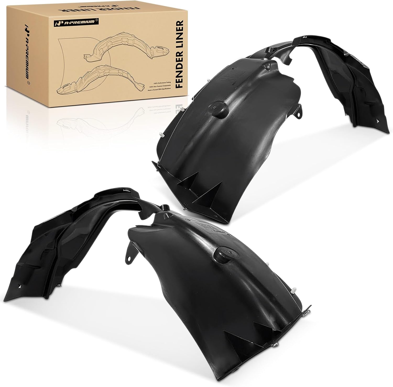 A-Premium Pair Front Inner Fenders Liner Splash Shield Set with Clips - Compatible with Jeep MK Series Patriot 2011-2017 - Factory Fresh (PP), Not Refurbished or Recycled