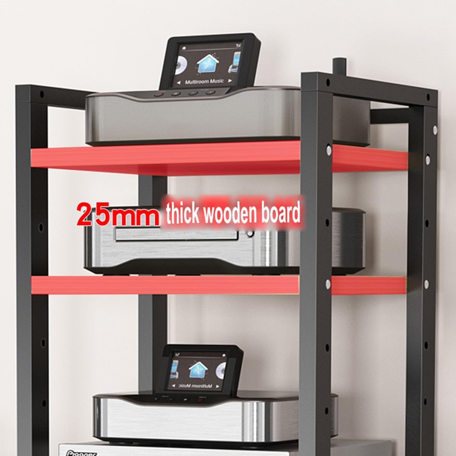 Movable Media Stand 5/6/7/8-Tier AV Component Cabinet Media Stand, Corner TV Stand Stereo Rack Audio Tower