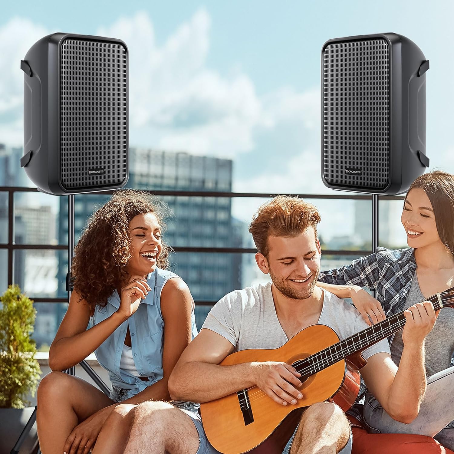 All-in-One 2-Way PA Speaker System DJ Mixer Bundle,300W 8-Channel Mixer Bluetooth, Amplifier Kit with 8