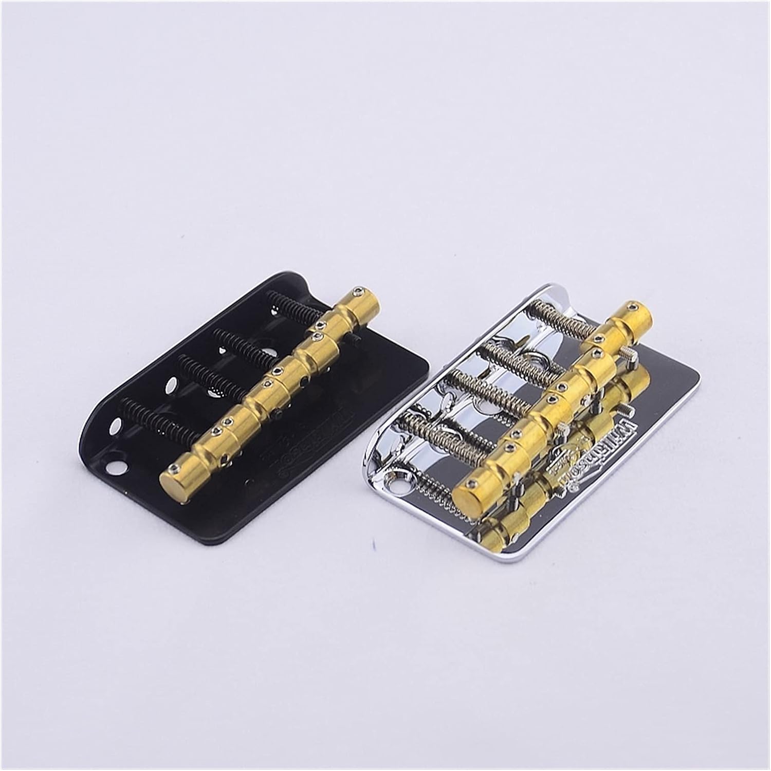 Guitar Bridge System Set 4 Strings Bass Bridge with Brass Saddles (Color : Black)