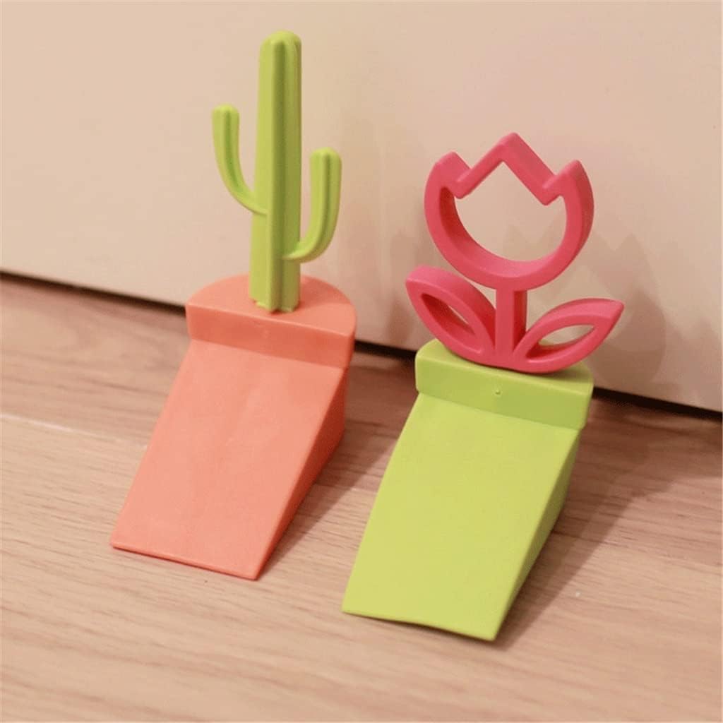 Non-Punch Door Stopper Silicone Anti-Collision Door Stop Cute Flower Anti-Theft Wind-Proof Door Stopper
