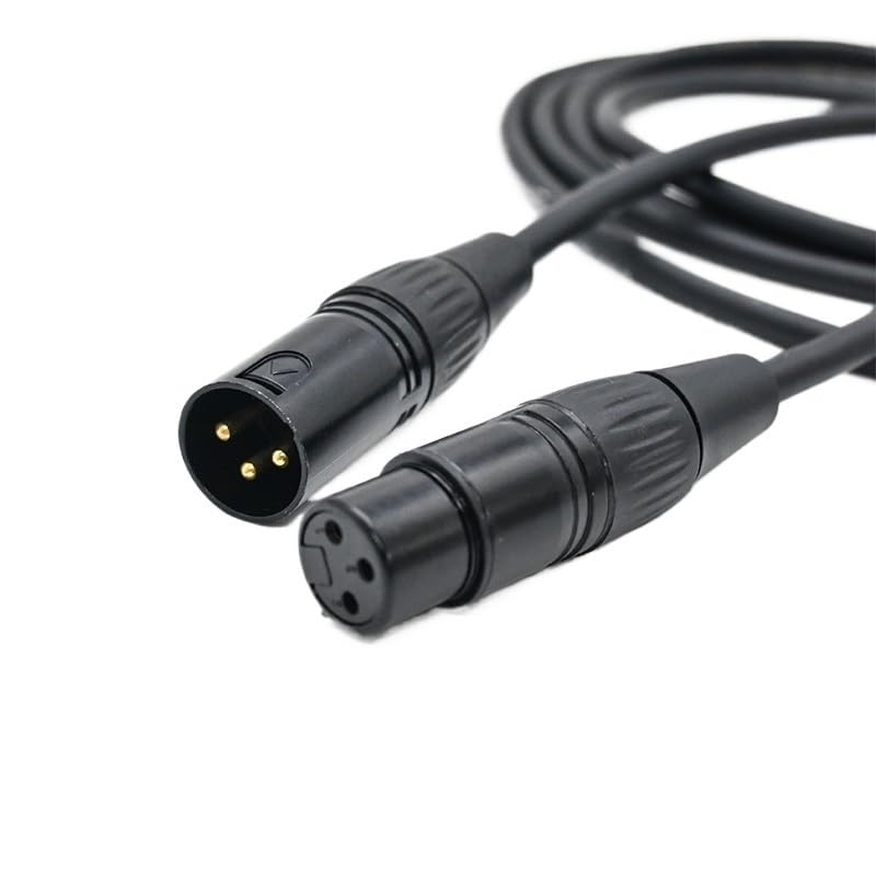 3 Pin Cable 22awg Gold Plated Male to Female DMX512 XLR OFC Adapter Cable Cord for Stage DJ Lighting Control(1.5m)