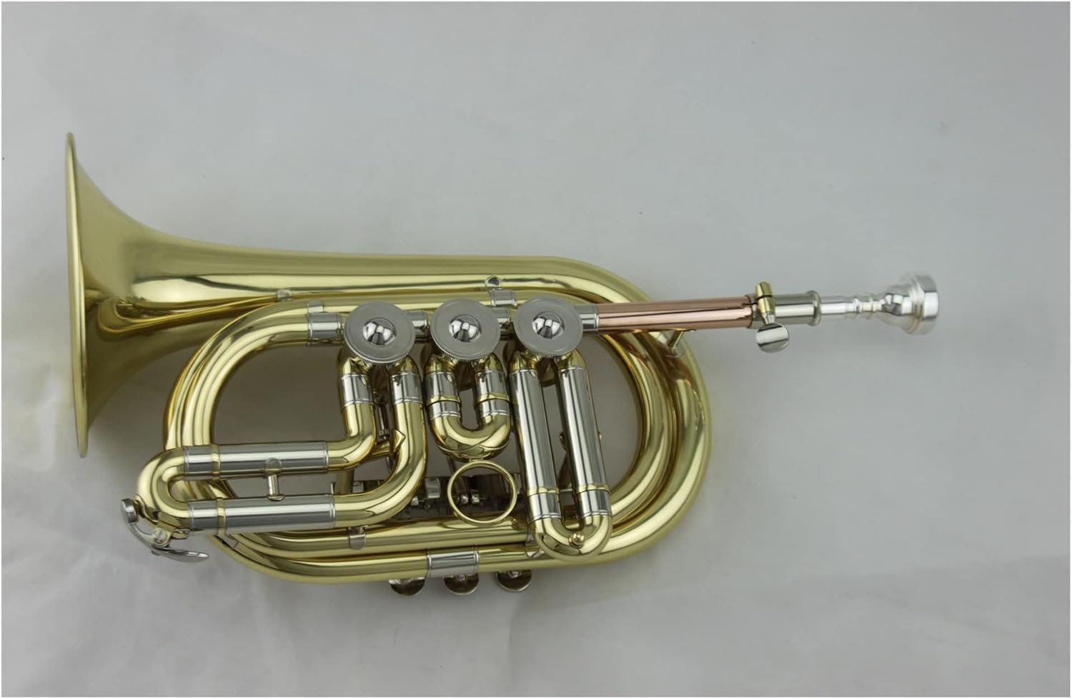 Trumpets Beginner Gold Lacquer Rotary Valve Type Bb Cornet with Cornet Box and Accessories Trumpet Set