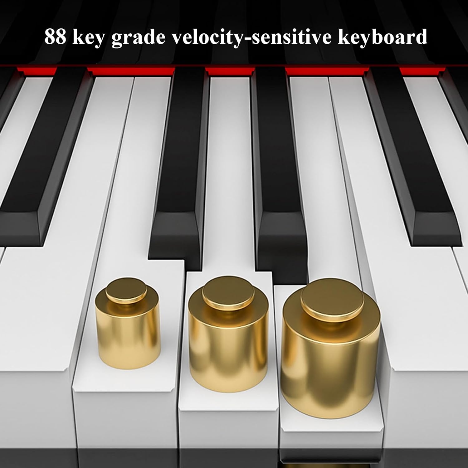 Piano Keyboard 88 Keys Full Size Electric Keyboard Piano With Velocity-Sensitive Key Portable Beginner Digital Piano With Stand, Three Pedal, Music Stand(Beige)