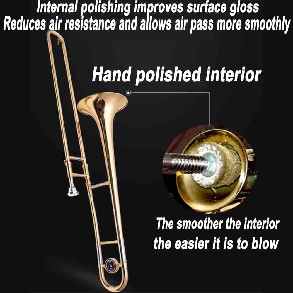 E flat B flat Tenor Slide Trombone for Beginners Students - Mouthpiece and Carrying Bag-Lightweight Versatile,Comfortable Ergonomic Grip- Authentic Sound for Student - Durable Construction